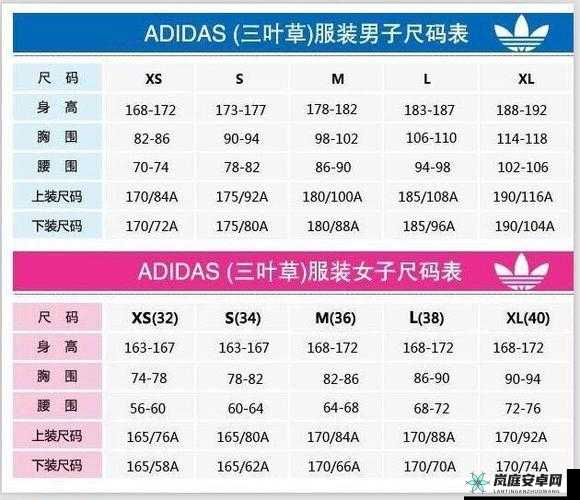 三叶草欧洲尺码、亚洲码对照表